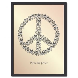 Affisch Piece by peace aprikos